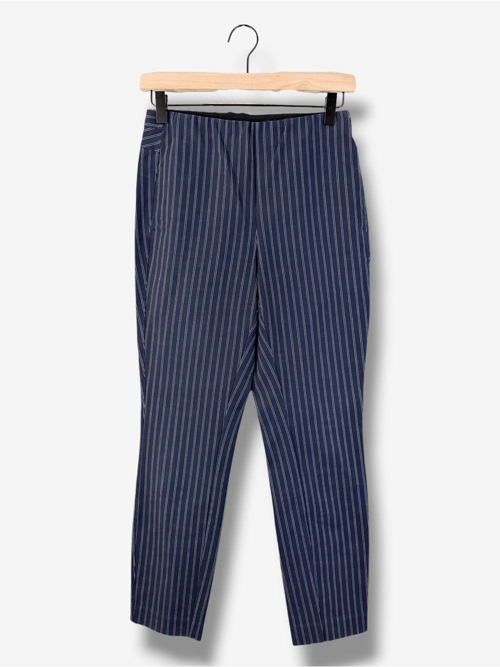 rag & bone Simone Navy Pinstripe Slim Straight Pants Size 4 Side Zip